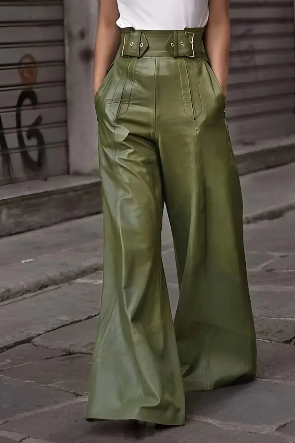 High Waist Wide Flare Pants